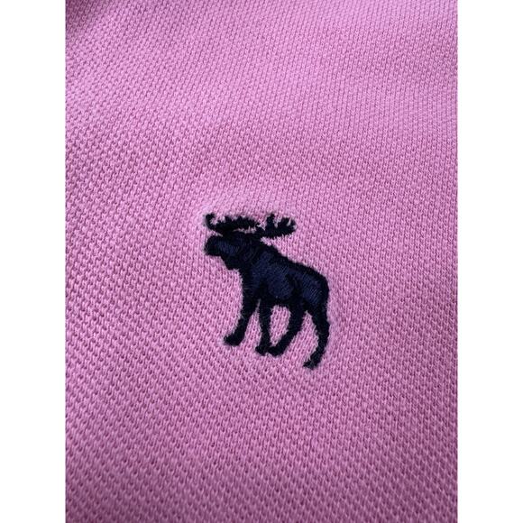 VTG Y2K Abercrombie & Fitch Women’s Polo M Pink Moose Preppy College Millennial - Picture 5 of 14